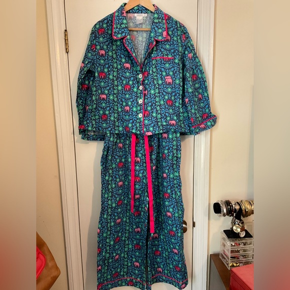 OVER THE COTTON MOON PAJAMA SET - ELEPHANT GARDEN SET - Picture 3 of 9